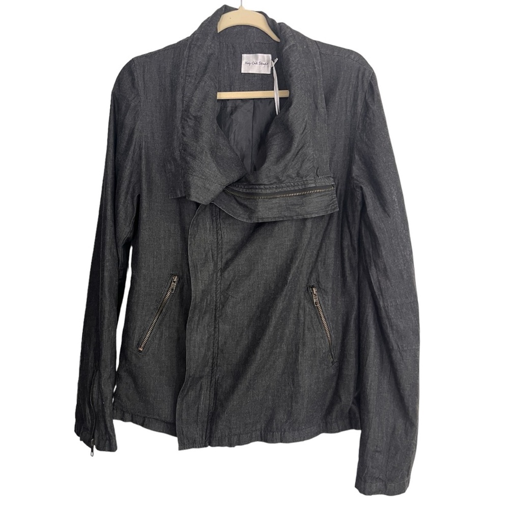 Holy Codi Studio Women's Cotton Black Zipper Jacket Large New with Tag